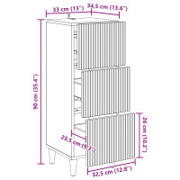 Produktbild för Lådans skåp Vit högglans 33 x 34,5 x 90 cm Konstruerat trä