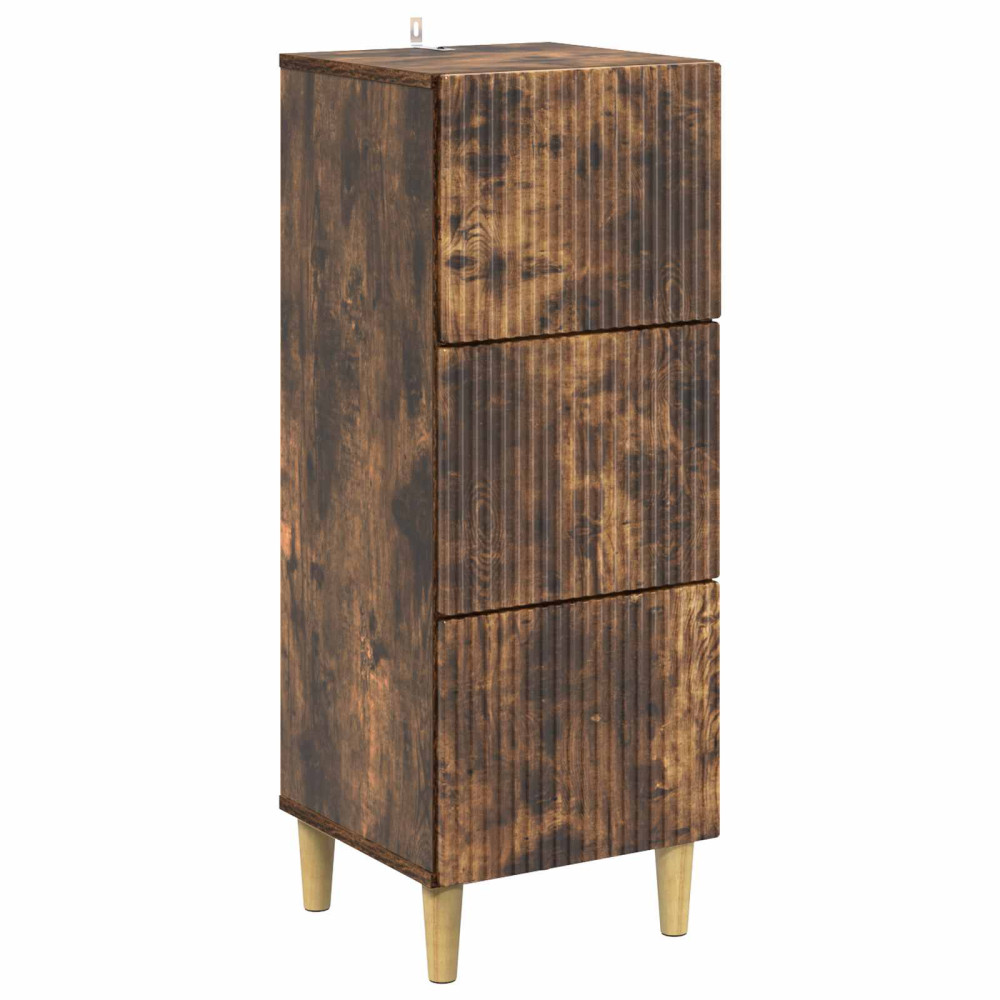 Produktbild för Lådans skåp Rökt ek 33 x 34,5 x 90 cm Konstruerat trä