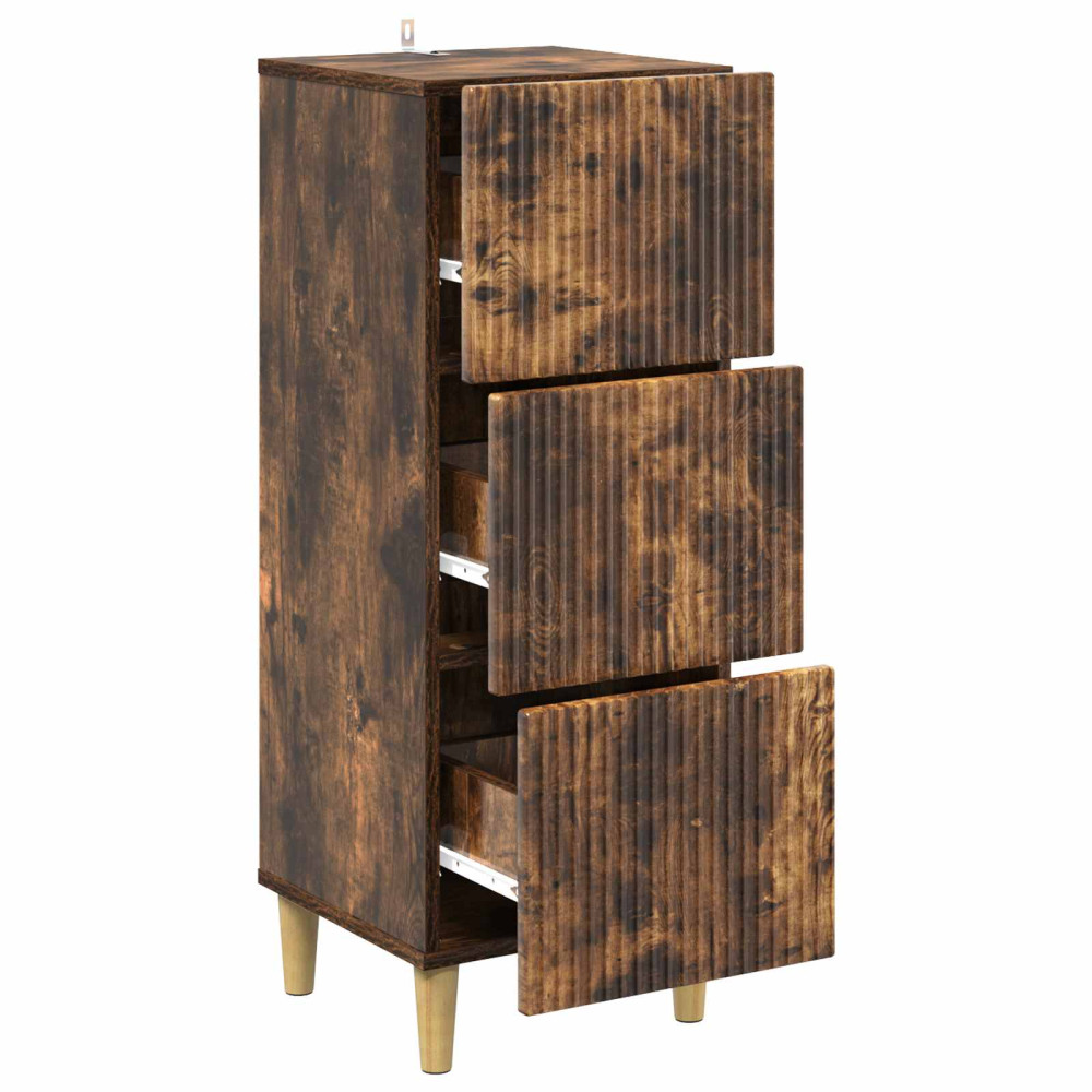 Produktbild för Lådans skåp Rökt ek 33 x 34,5 x 90 cm Konstruerat trä