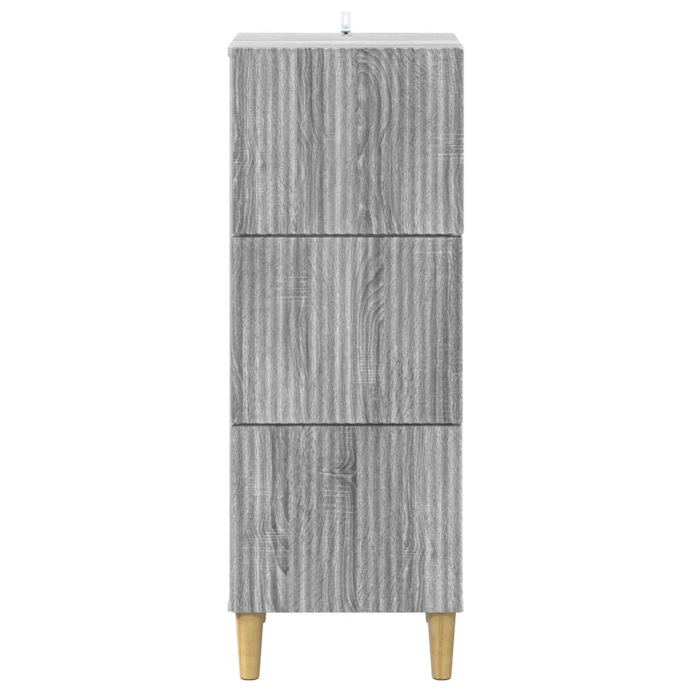 Produktbild för Lådans skåp Grå sonoma-ek 33 x 34,5 x 90 cm Konstruerat trä