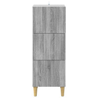 Produktbild för Lådans skåp Grå sonoma-ek 33 x 34,5 x 90 cm Konstruerat trä