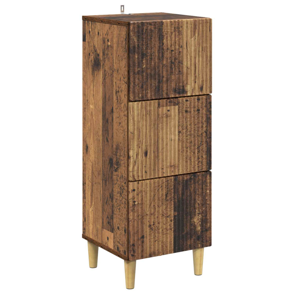 Produktbild för Lådans skåp Gammalt trä 33 x 34,5 x 90 cm Konstruerat trä