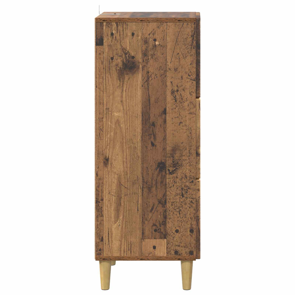 Produktbild för Lådans skåp Gammalt trä 33 x 34,5 x 90 cm Konstruerat trä