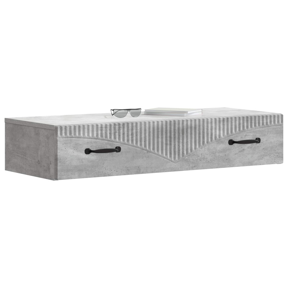 Produktbild för Väggmonterad sidobord Betonggrå 87,5 x 34,5 x 17 cm