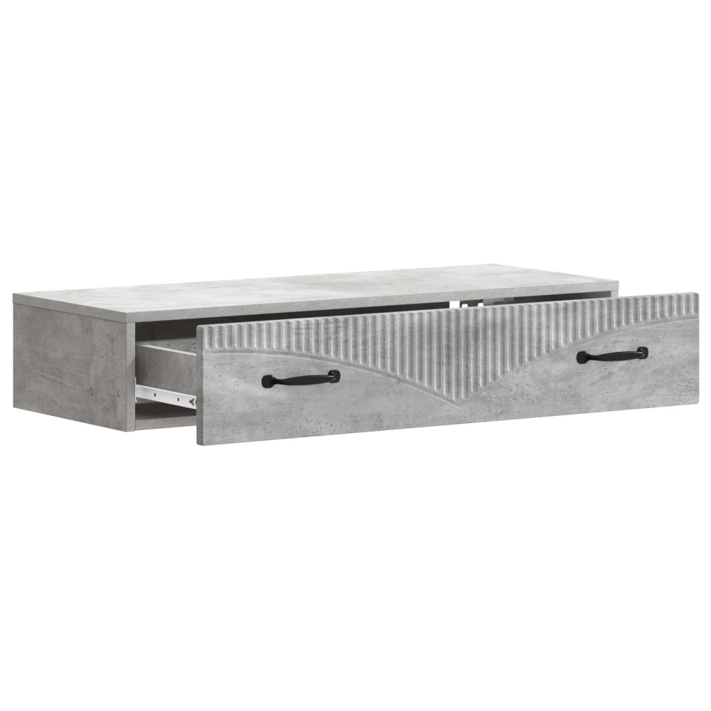 Produktbild för Väggmonterad sidobord Betonggrå 87,5 x 34,5 x 17 cm