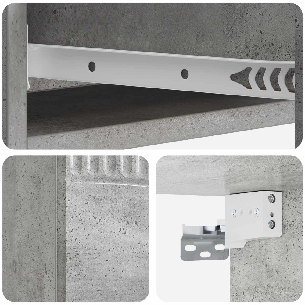 Produktbild för Väggmonterad sidobord Betonggrå 87,5 x 34,5 x 17 cm