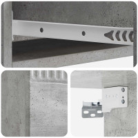 Produktbild för Väggmonterad sidobord Betonggrå 87,5 x 34,5 x 17 cm