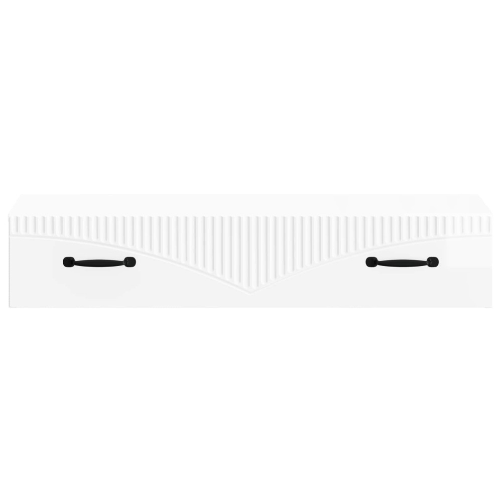 Produktbild för Väggmonterad sidobord Vit högglans 87,5 x 34,5 x 17 cm