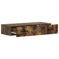 Produktbild för Väggmonterad sidobord Rökt ek 87,5 x 34,5 x 17 cm