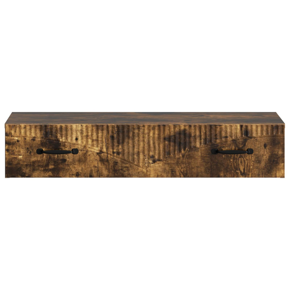 Produktbild för Väggmonterad sidobord Rökt ek 87,5 x 34,5 x 17 cm