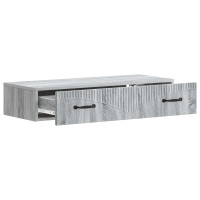 Produktbild för Väggmonterad sidobord Grå sonoma-ek 87,5 x 34,5 x 17 cm