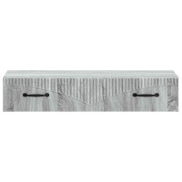 Produktbild för Väggmonterad sidobord Grå sonoma-ek 87,5 x 34,5 x 17 cm