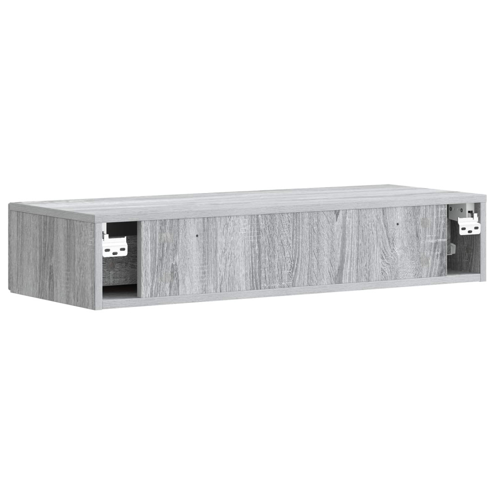 Produktbild för Väggmonterad sidobord Grå sonoma-ek 87,5 x 34,5 x 17 cm