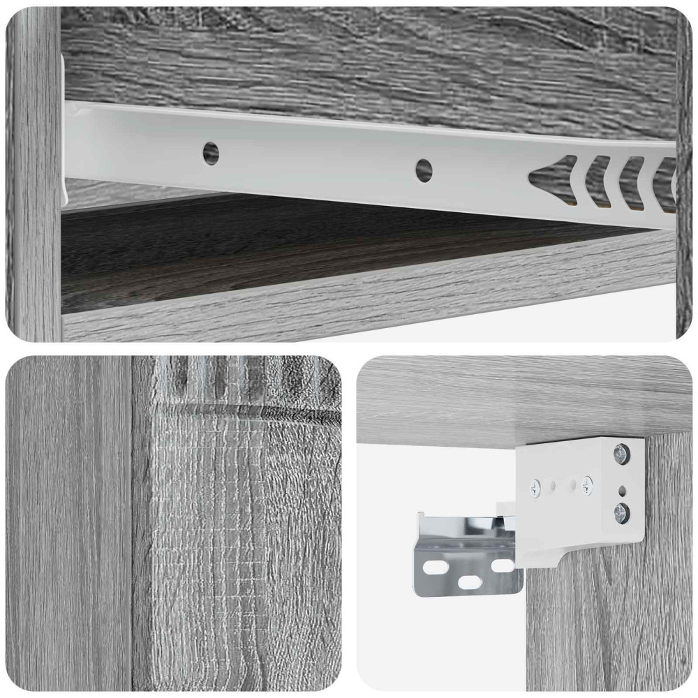 Produktbild för Väggmonterad sidobord Grå sonoma-ek 87,5 x 34,5 x 17 cm
