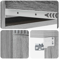 Produktbild för Väggmonterad sidobord Grå sonoma-ek 87,5 x 34,5 x 17 cm