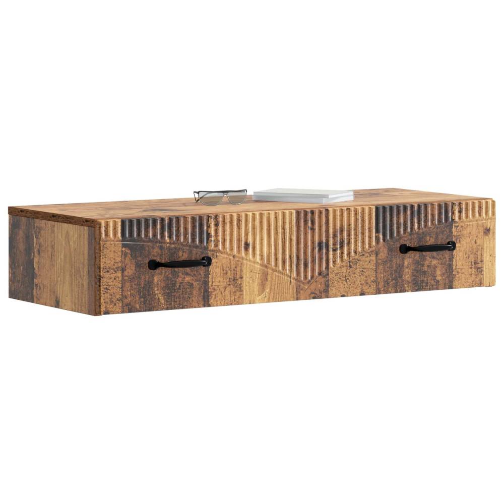 Produktbild för Väggmonterad sidobord Gammalt trä 87,5 x 34,5 x 17 cm
