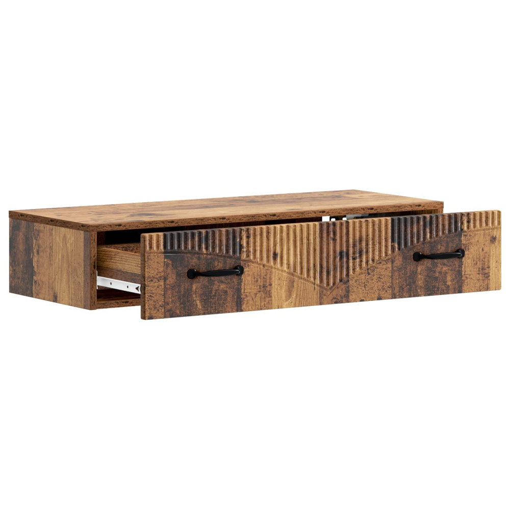 Produktbild för Väggmonterad sidobord Gammalt trä 87,5 x 34,5 x 17 cm