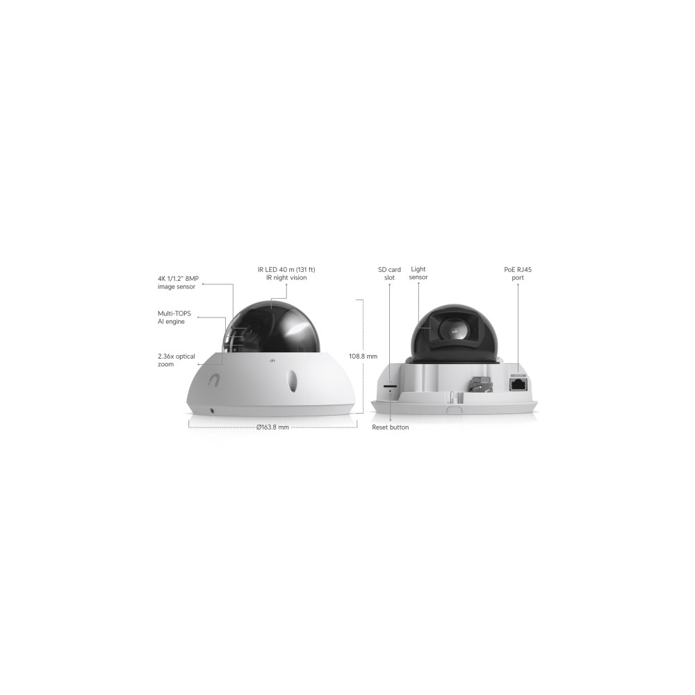 Produktbild för Ubiquiti UniFi G6 Pro Dome - nätverksövervakningskamera - kupol