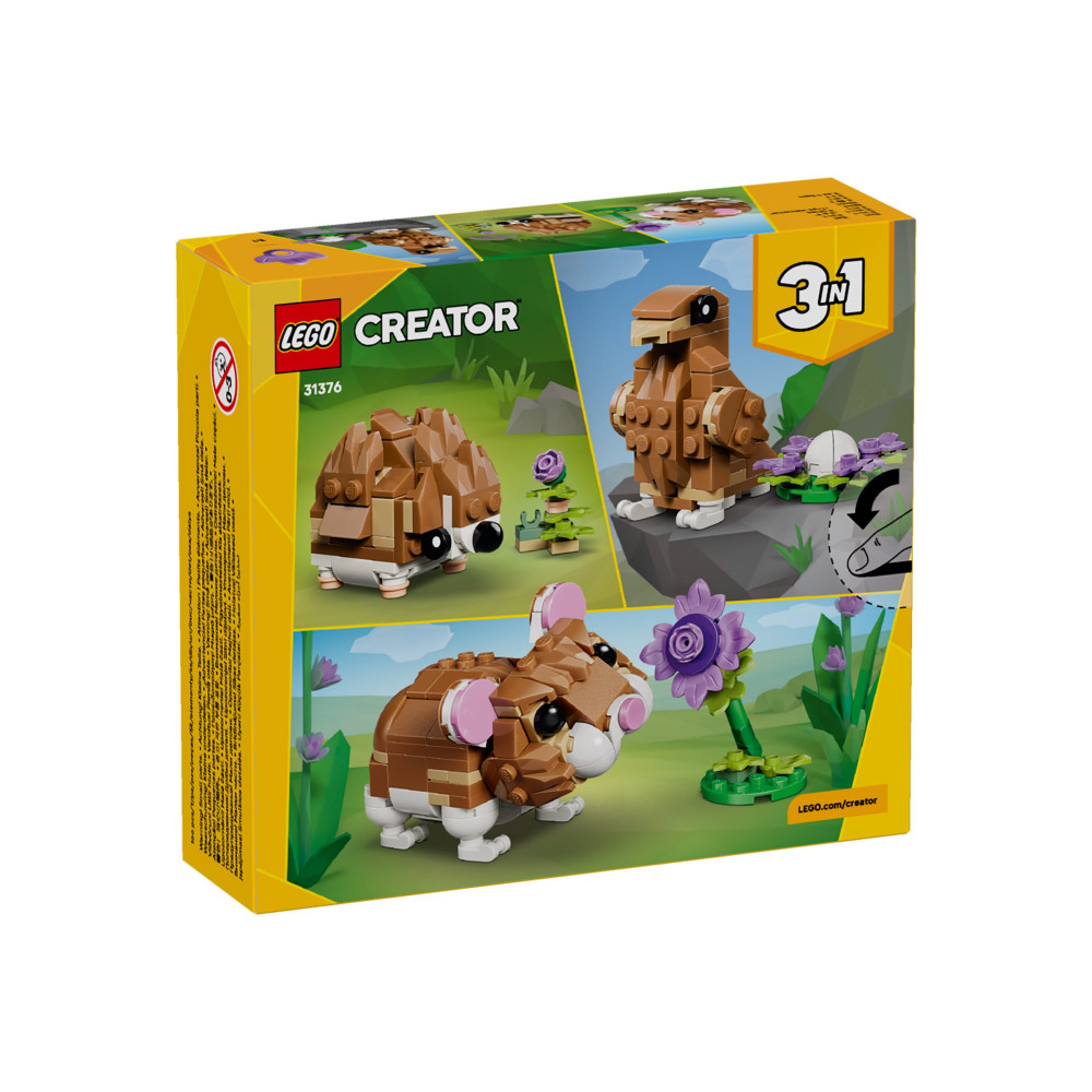 Produktbild för LEGO Creator 3in1 31376 - Söt Hamster med en Blomma - byggsats