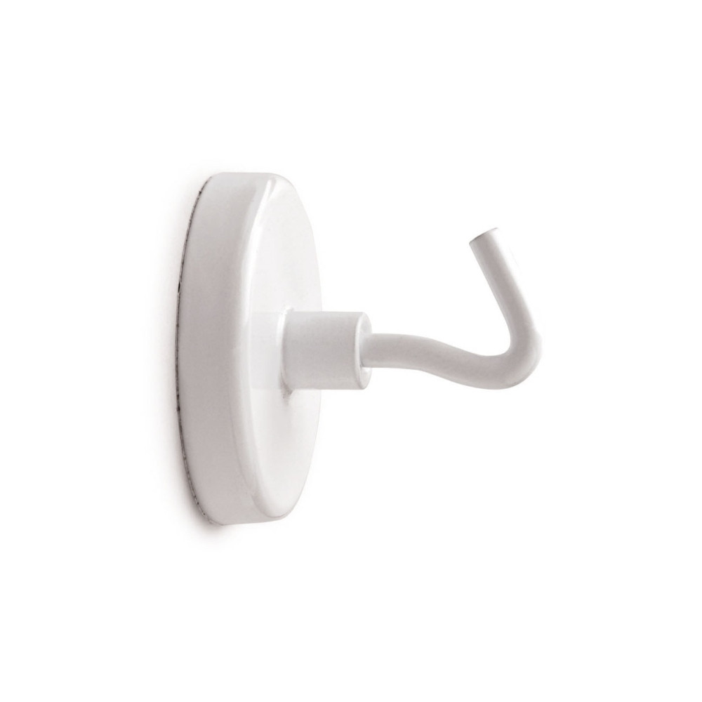 Produktbild för Maul krokmagnet - 4,7 cm diameter - vit (paket om 5)