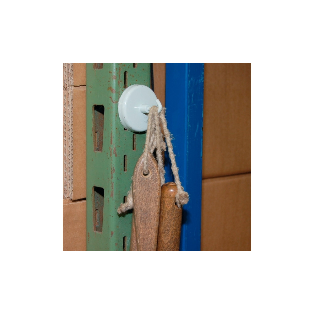 Produktbild för Maul krokmagnet - 4,7 cm diameter - vit (paket om 5)