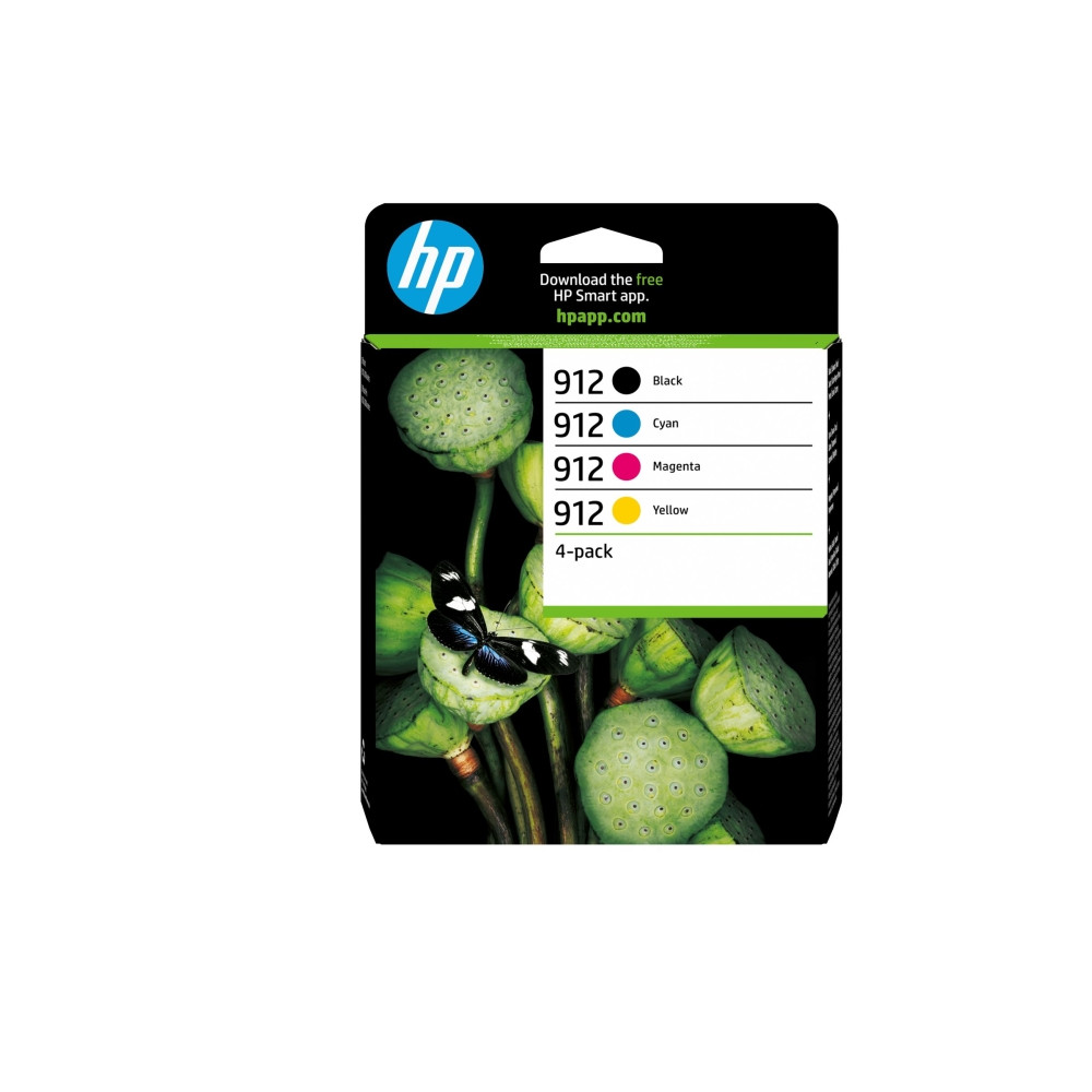 Produktbild för HP 912 - 4-pack - svart, gul, cyan, magenta - original - Officejet - bläckpatron
