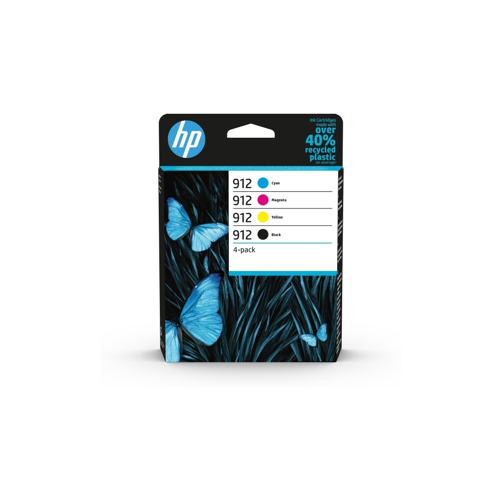 Produktbild för HP 912 - 4-pack - svart, gul, cyan, magenta - original - Officejet - bläckpatron