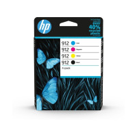 Produktbild för HP 912 - 4-pack - svart, gul, cyan, magenta - original - Officejet - bläckpatron