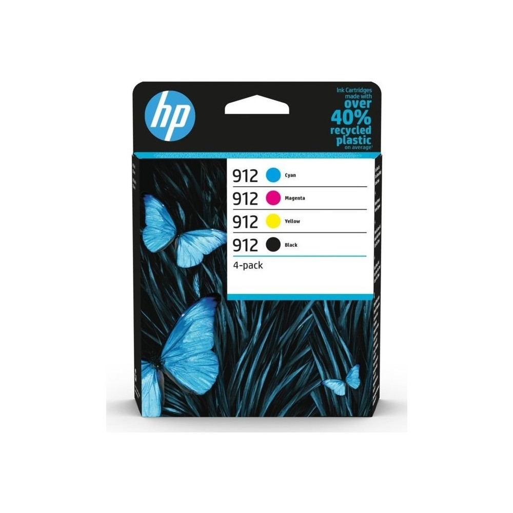 Produktbild för HP 912 - 4-pack - svart, gul, cyan, magenta - original - Officejet - bläckpatron