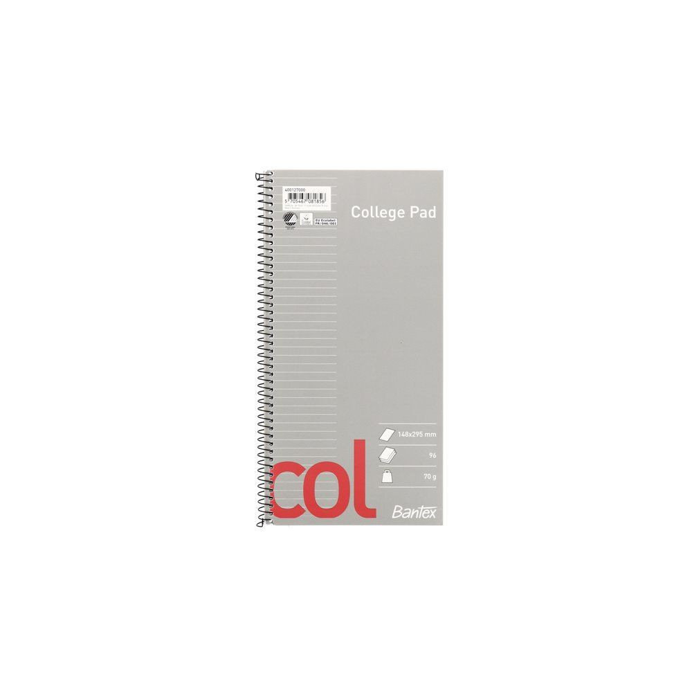 Produktbild för Bantex COL studeanteckningsbok 148x295 mm, linjerat, ostrukt...