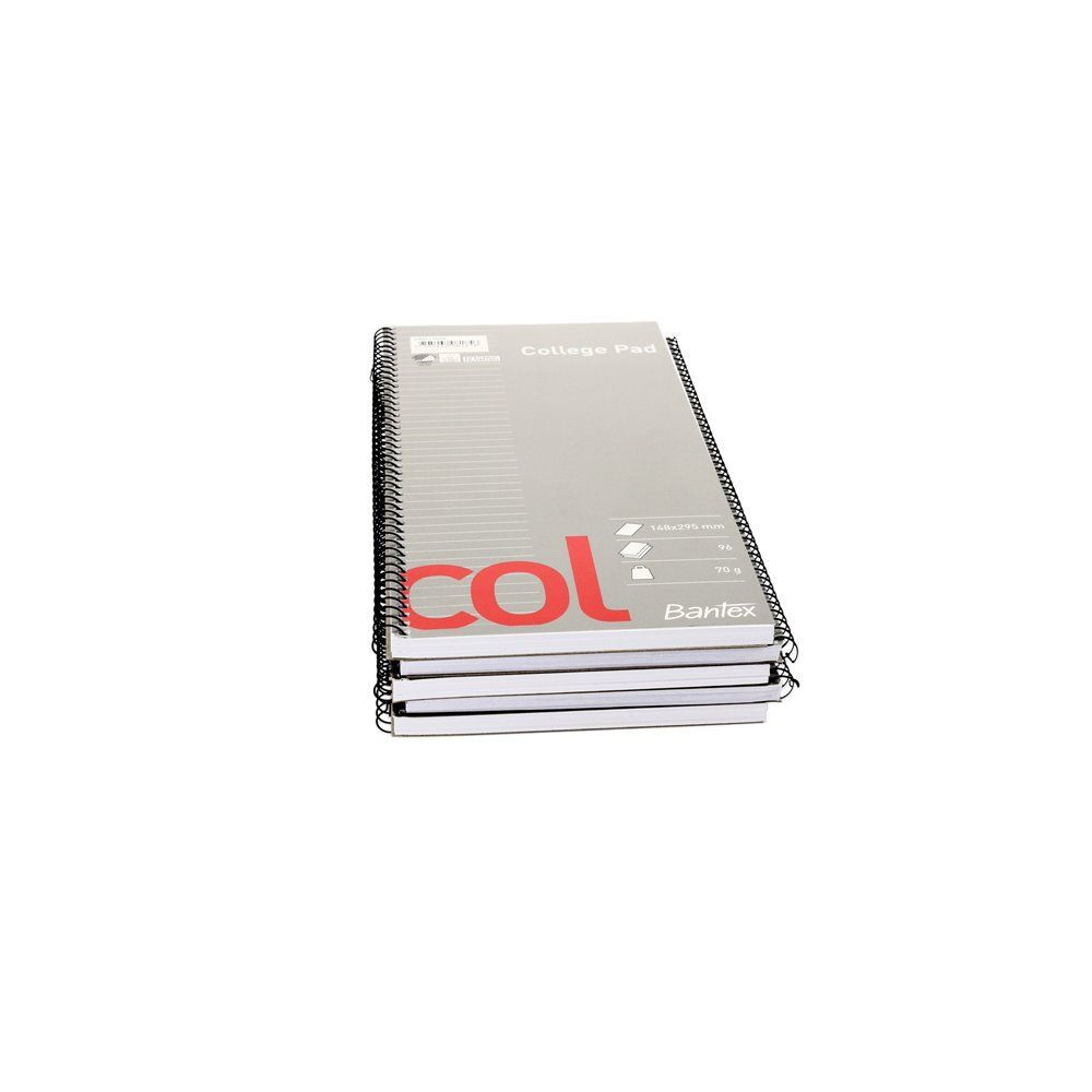 Produktbild för Bantex COL studeanteckningsbok 148x295 mm, linjerat, ostrukt...