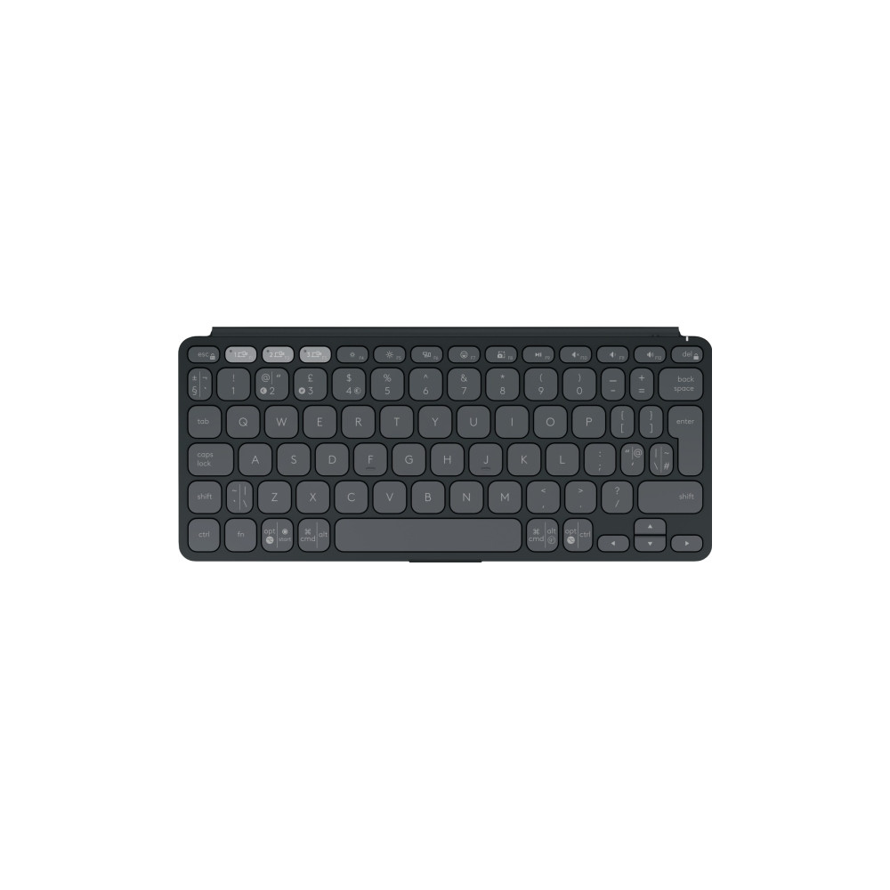 Produktbild för Logitech Keys-To-Go 2 - tangentbord - inbyggt skydd - QWERTY - USA, internationellt - grafit Inmatningsenhet