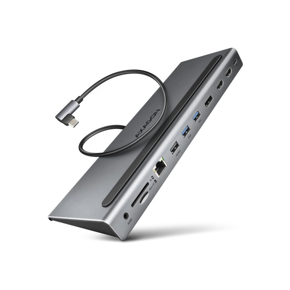 Produktbild för AXAGON HMC-4KX3 - dockningsstation - USB-C 3.2 Gen 1 / USB 3.0 / Thunderbolt 3 / Thunderbolt 4 - 2 x HDMI, DP - 1GbE