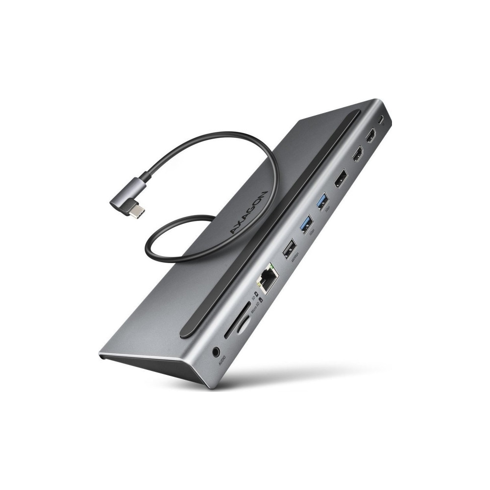 Produktbild för AXAGON HMC-4KX3 - dockningsstation - USB-C 3.2 Gen 1 / USB 3.0 / Thunderbolt 3 / Thunderbolt 4 - 2 x HDMI, DP - 1GbE