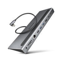 Produktbild för AXAGON HMC-4KX3 - dockningsstation - USB-C 3.2 Gen 1 / USB 3.0 / Thunderbolt 3 / Thunderbolt 4 - 2 x HDMI, DP - 1GbE