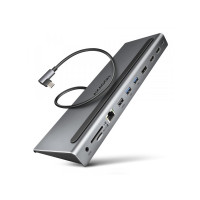 Produktbild för AXAGON HMC-4KX3 - dockningsstation - USB-C 3.2 Gen 1 / USB 3.0 / Thunderbolt 3 / Thunderbolt 4 - 2 x HDMI, DP - 1GbE