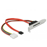 Produktbild för Delock Slot bracket with 1 x SATA 22 pin plug external - SATA intern till extern panel - 25 cm
