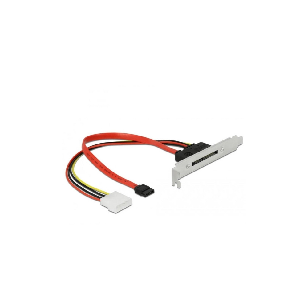 Produktbild för Delock Slot bracket with 1 x SATA 22 pin plug external - SATA intern till extern panel - 25 cm