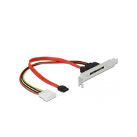 Produktbild för Delock Slot bracket with 1 x SATA 22 pin plug external - SATA intern till extern panel - 25 cm