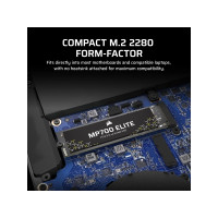 Produktbild för CORSAIR MP700 ELITE - SSD - 1 TB - PCI Express 5.0 x4 (NVMe)