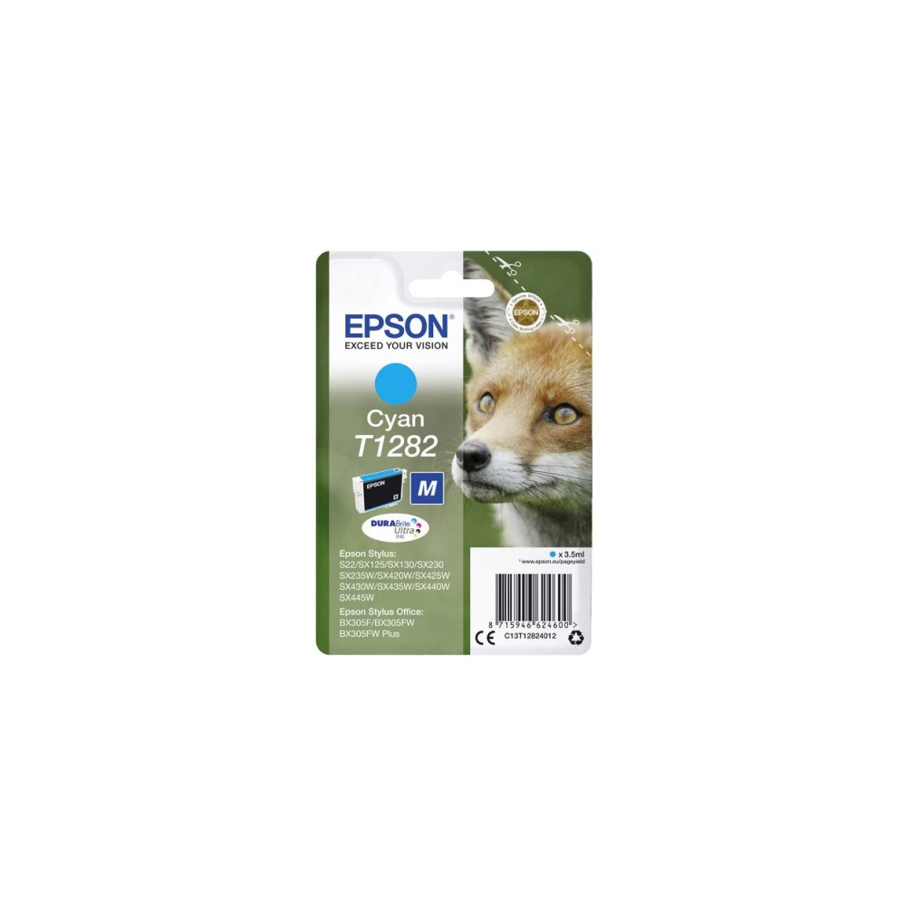Produktbild för Epson T1282 - M-storlek - cyan - original - bläckpatron