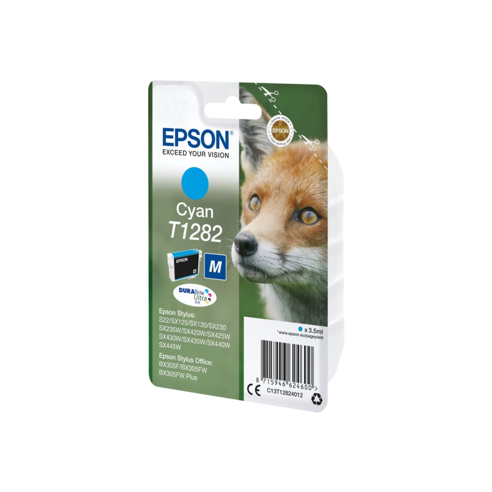 Produktbild för Epson T1282 - M-storlek - cyan - original - bläckpatron