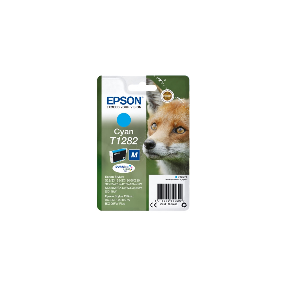 Produktbild för Epson T1282 - M-storlek - cyan - original - bläckpatron