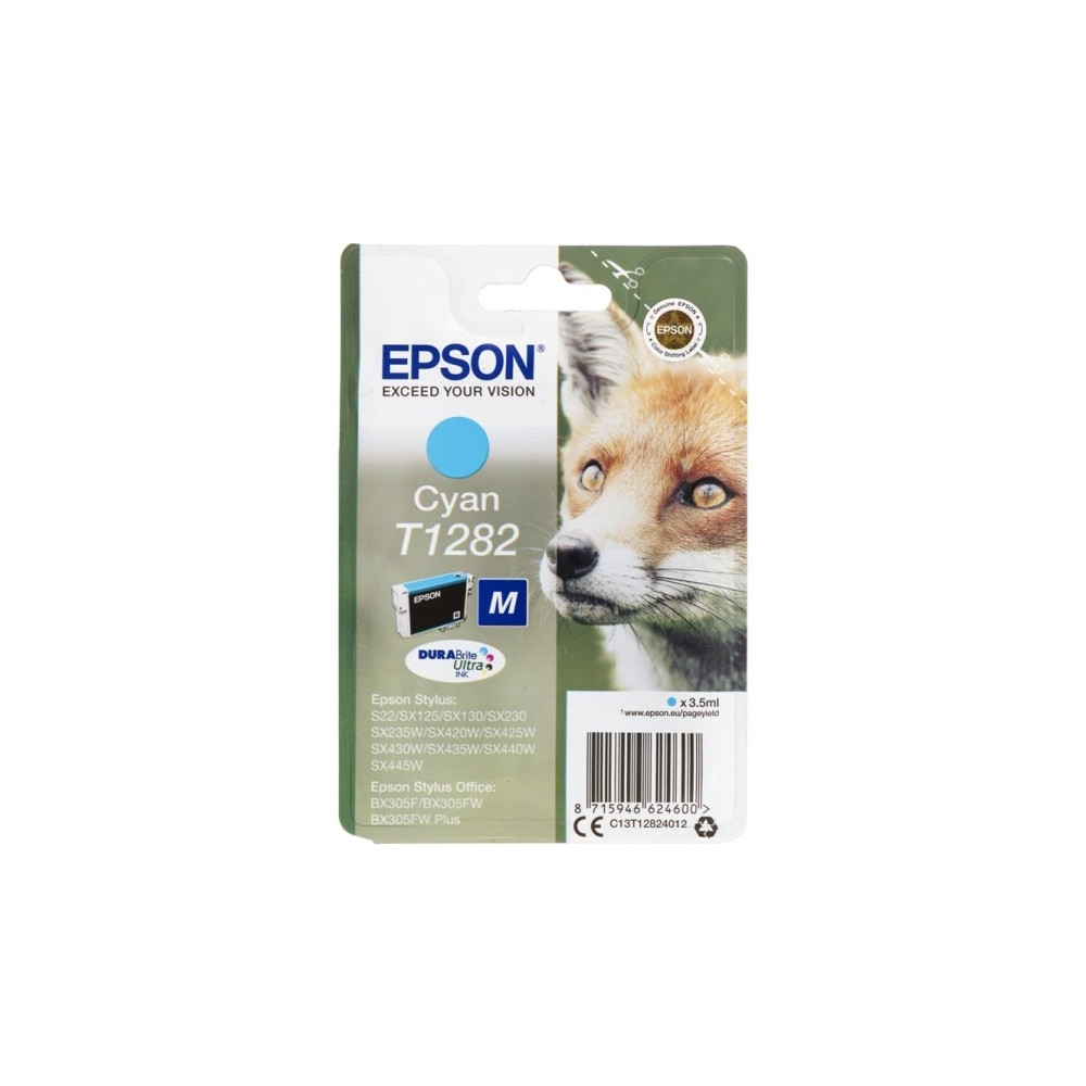 Produktbild för Epson T1282 - M-storlek - cyan - original - bläckpatron