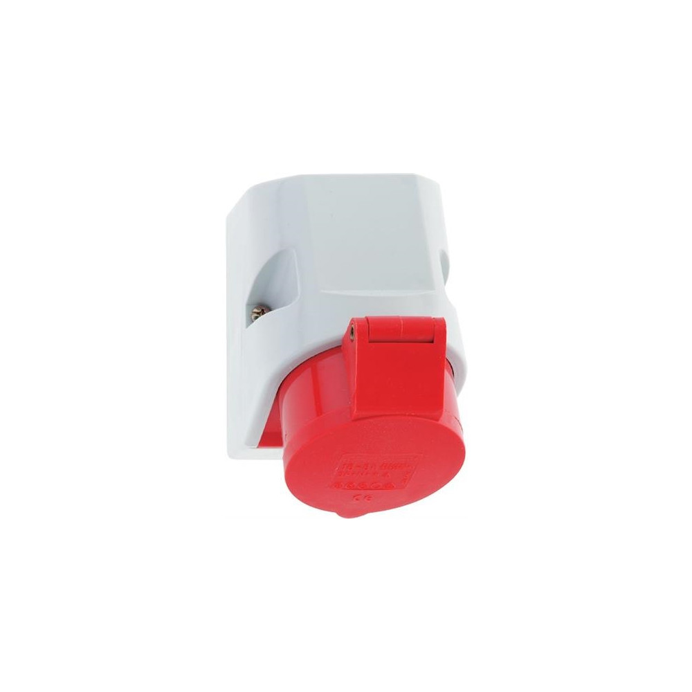 Produktbild för BALS CEE vägguttag H6 400V 16A 4-polig röd, 75x100 mm, topp...