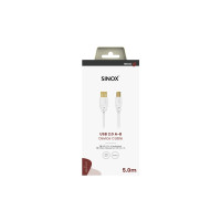Produktbild för Sinox SOC04105, 5 m, USB A, USB B, USB 2.0, 0,48 Gbit/s, Vit