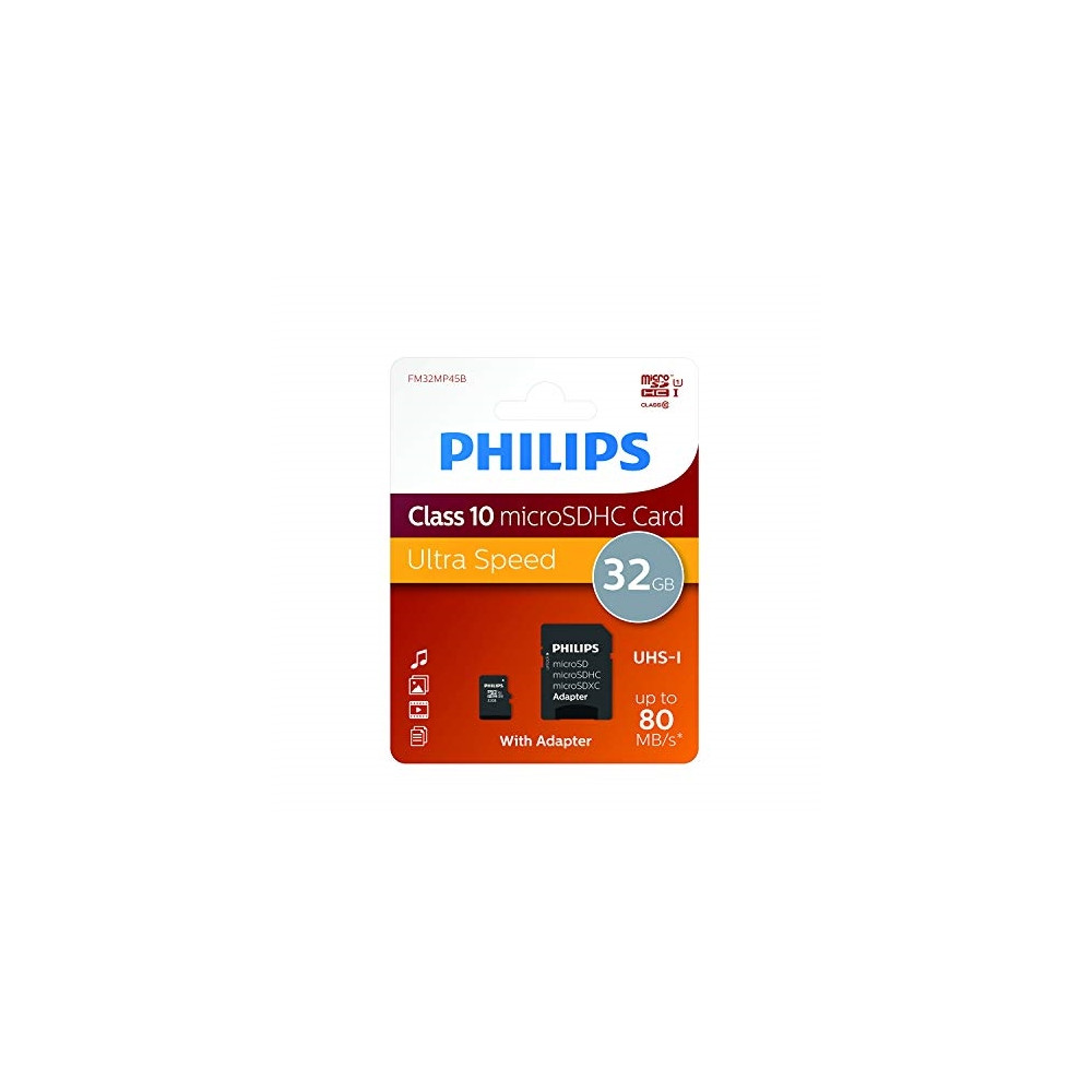 Produktbild för Philips FM32MP45B - flash-minneskort - 32 GB - microSDHC