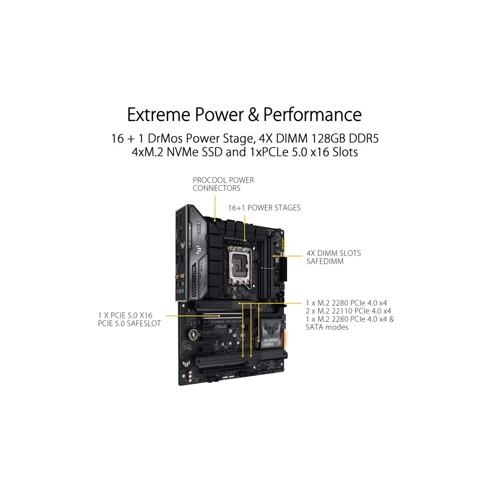 Produktbild för ASUS TUF GAMING Z790-PLUS WIFI - moderkort - ATX - LGA1700-uttag - Z790