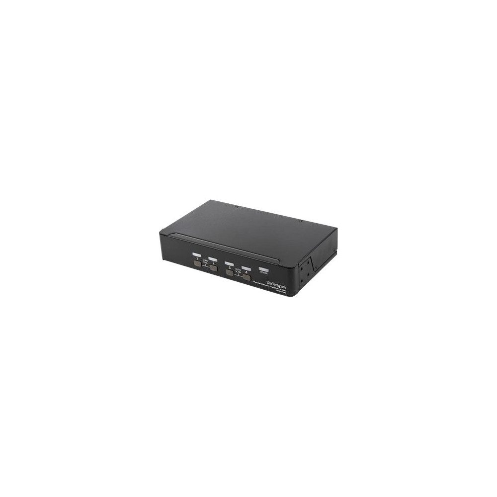 Produktbild för StarTech.com 4-ports DisplayPort KVM-switch med 4K 60 Hz upplösning - omkopplare för tangentbord/video/mus/ljud - 4 portar