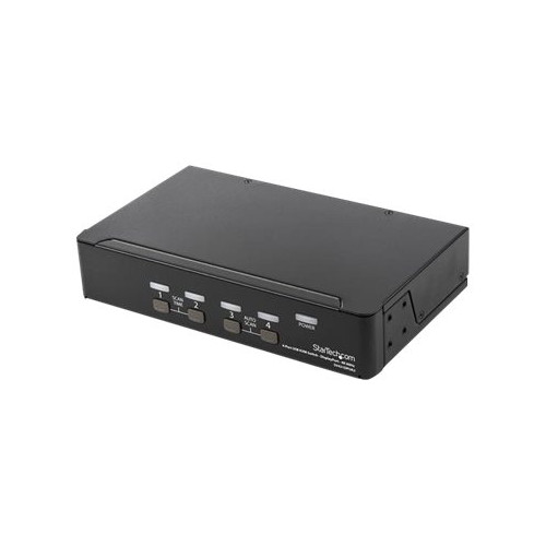 StarTech.com StarTech.com 4-ports DisplayPort KVM-switch med 4K 60 Hz upplösning - omkopplare för tangentbord/video/mus/ljud - 4 portar